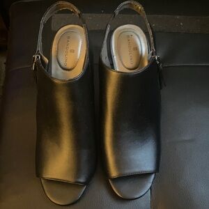 Bandolino Black Peep-Toe Mules